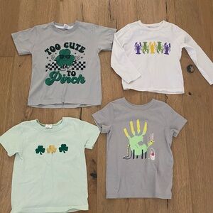 Kids Graphic T-Shirts - Green, White, Gray